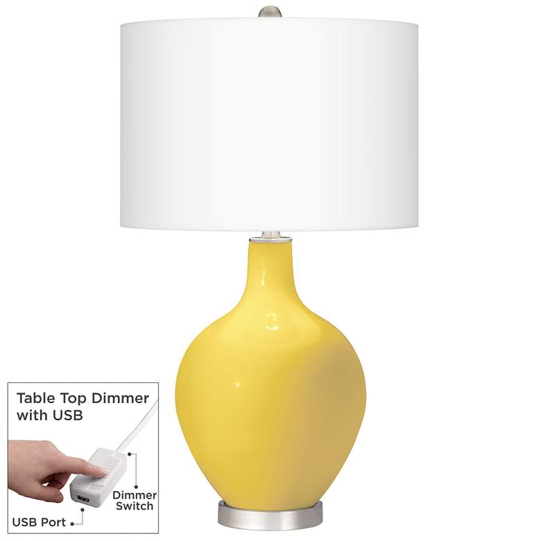Image 1 Lemon Zest Ovo Table Lamp With Dimmer