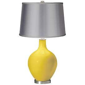 Image1 of Lemon Zest - Satin Light Gray Shade Ovo Table Lamp