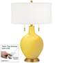 Lemon Zest Toby Brass Accents Table Lamp with Dimmer