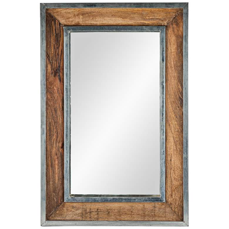 Image 1 Lemonade Natural Wood and Silver 24 inch x 36 inch Wall Mirror
