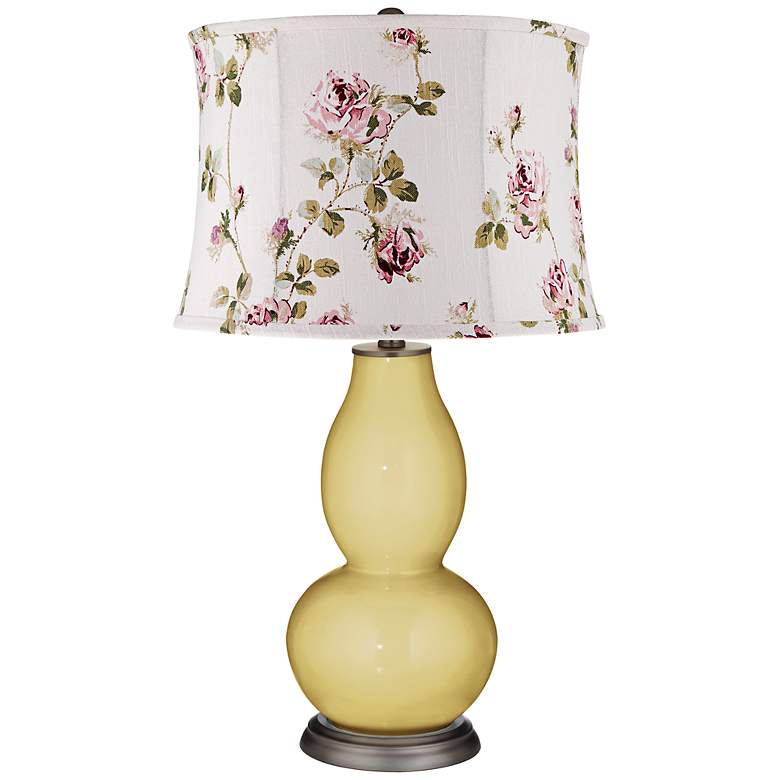Image 1 Lemongrass Cottage Rose Shade Double Gourd Table Lamp