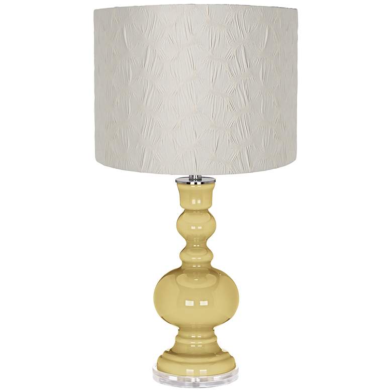 Image 1 Lemongrass Cream Pleated Drum Shade Apothecary Table Lamp