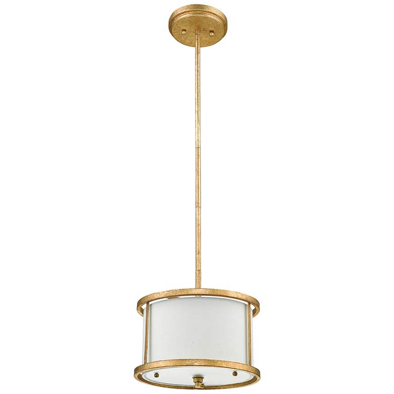 Image 2 Lemuria 10 1/2 inch Wide Gold and Cream Drum Mini Pendant Light more views