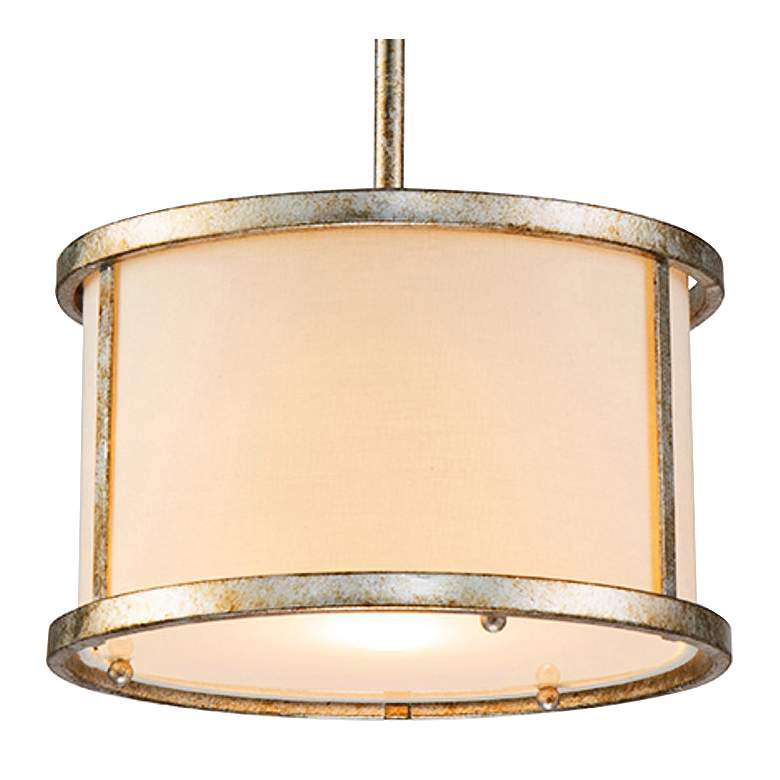 Image 1 Lemuria 11" Wide Silver and Cream Drum Mini Pendant Light