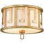 2_Lemuria 15" Wide Distressed Gold Drum Ceiling Light