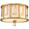 Lemuria 15" Wide Distressed Gold Drum Ceiling Light