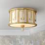 1_Lemuria 15" Wide Distressed Gold Drum Ceiling Light