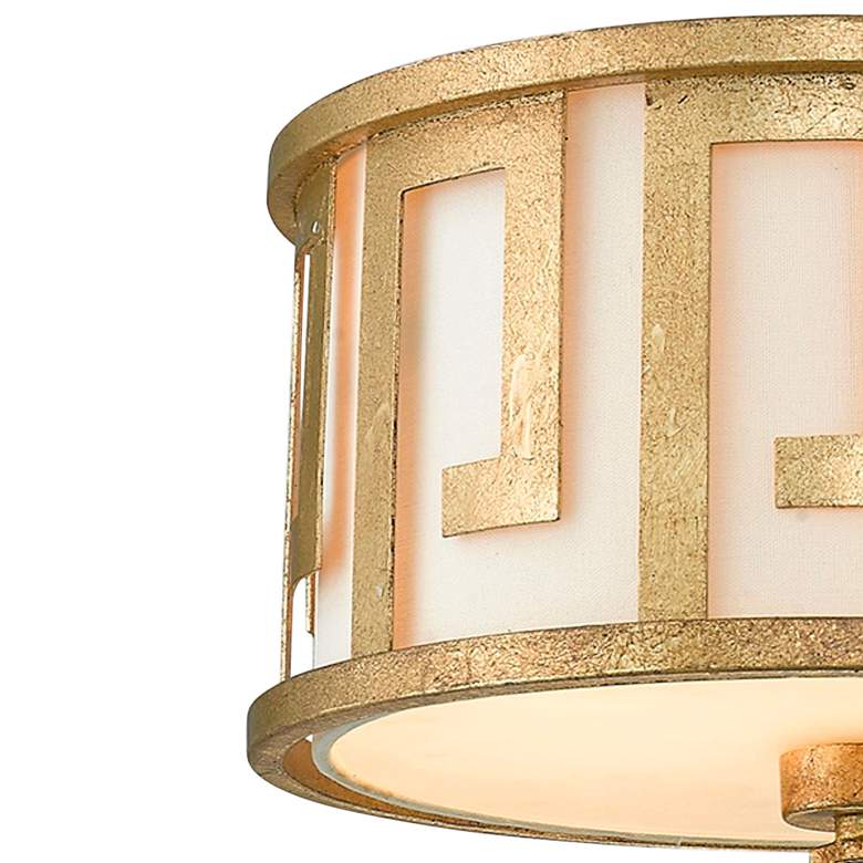Image 3 Lemuria 15" Wide Distressed Gold Drum Ceiling Light more views
