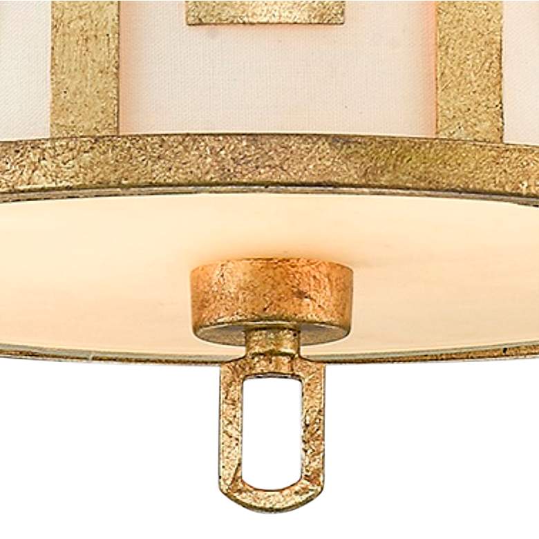 Image 4 Lemuria 15" Wide Distressed Gold Drum Ceiling Light more views