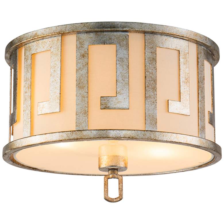 Image 2 Lemuria 15" Wide Distressed Silver Drum Ceiling Light