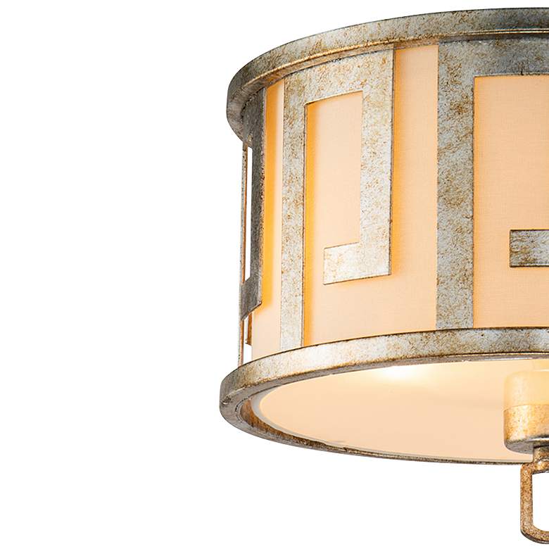 Image 3 Lemuria 15" Wide Distressed Silver Drum Ceiling Light more views