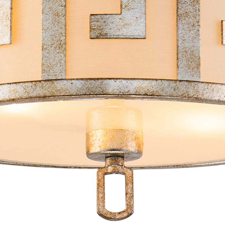 Image 4 Lemuria 15" Wide Distressed Silver Drum Ceiling Light more views
