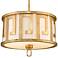 Lemuria 15"W Distressed Gold and Ivory Drum Pendant Light