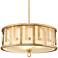 Lemuria 22" Wide Distressed Gold and Ivory 3-Light Drum Pendant Light