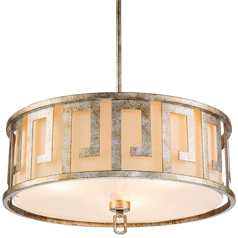 Image 1 Lemuria 22"W Antique Silver and Ivory 3-Light Pendant Light