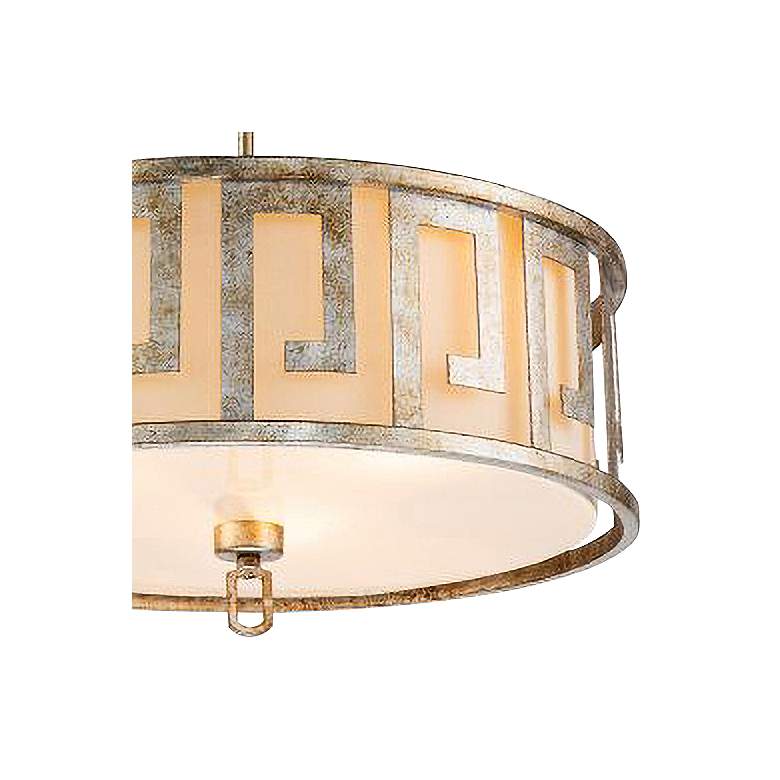 Image 2 Lemuria 22"W Antique Silver and Ivory 3-Light Pendant Light more views