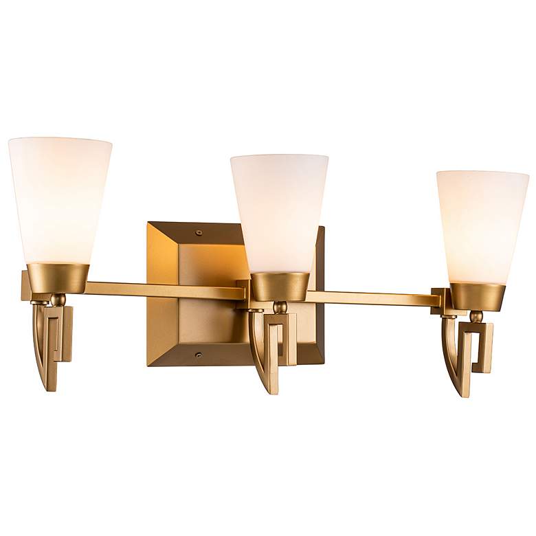 Image 1 Lemuria 3 Light Bath Bar in Laquered Gold