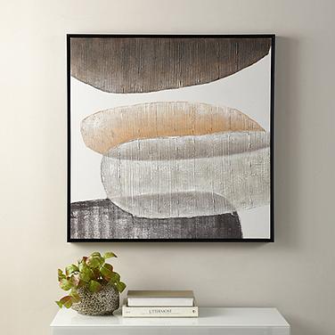 Lena 1 31.49"W x 31.49"H Multi Color Framed Canvas Painting Wall