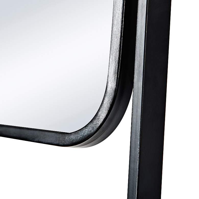 Image 4 Lena 24 1/2"W Black and Natural Standing Shelves w/ Mirror more views