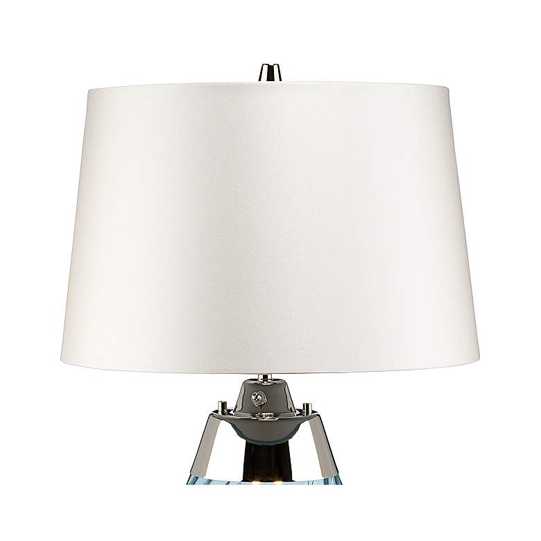 Image 3 Lena 24" High Blue Art Glass Small Table Lamp with Off-White Shade more views