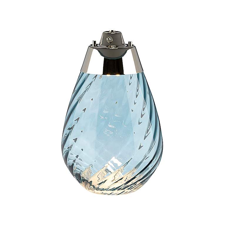 Image 4 Lena 24" High Blue Art Glass Small Table Lamp with Off-White Shade more views