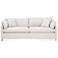 Lena 95" Slope Arm Slipcover Sofa, Bisque, Espresso