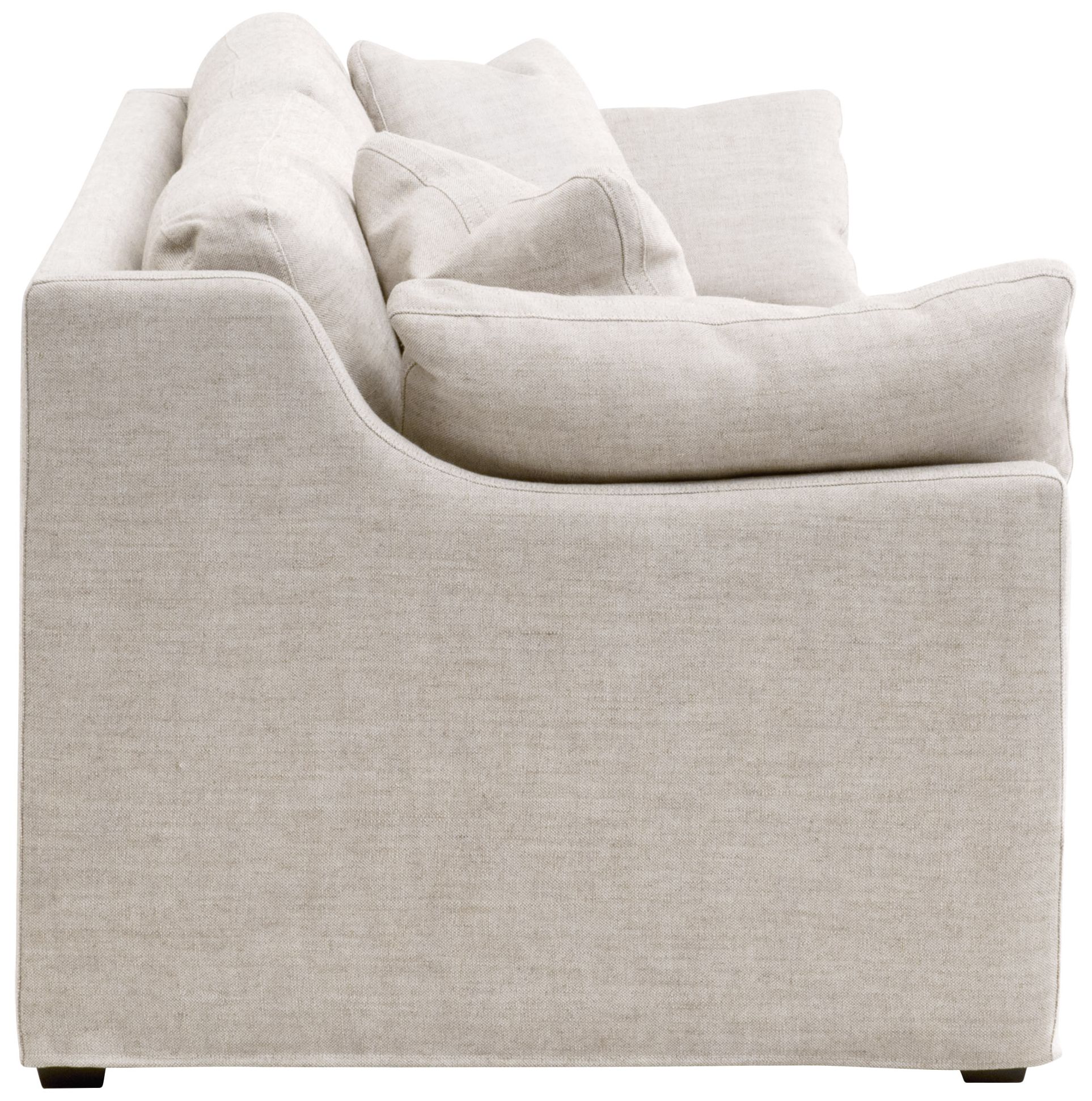 Image 2 Lena 95" Slope Arm Slipcover Sofa, Bisque, Espresso more views