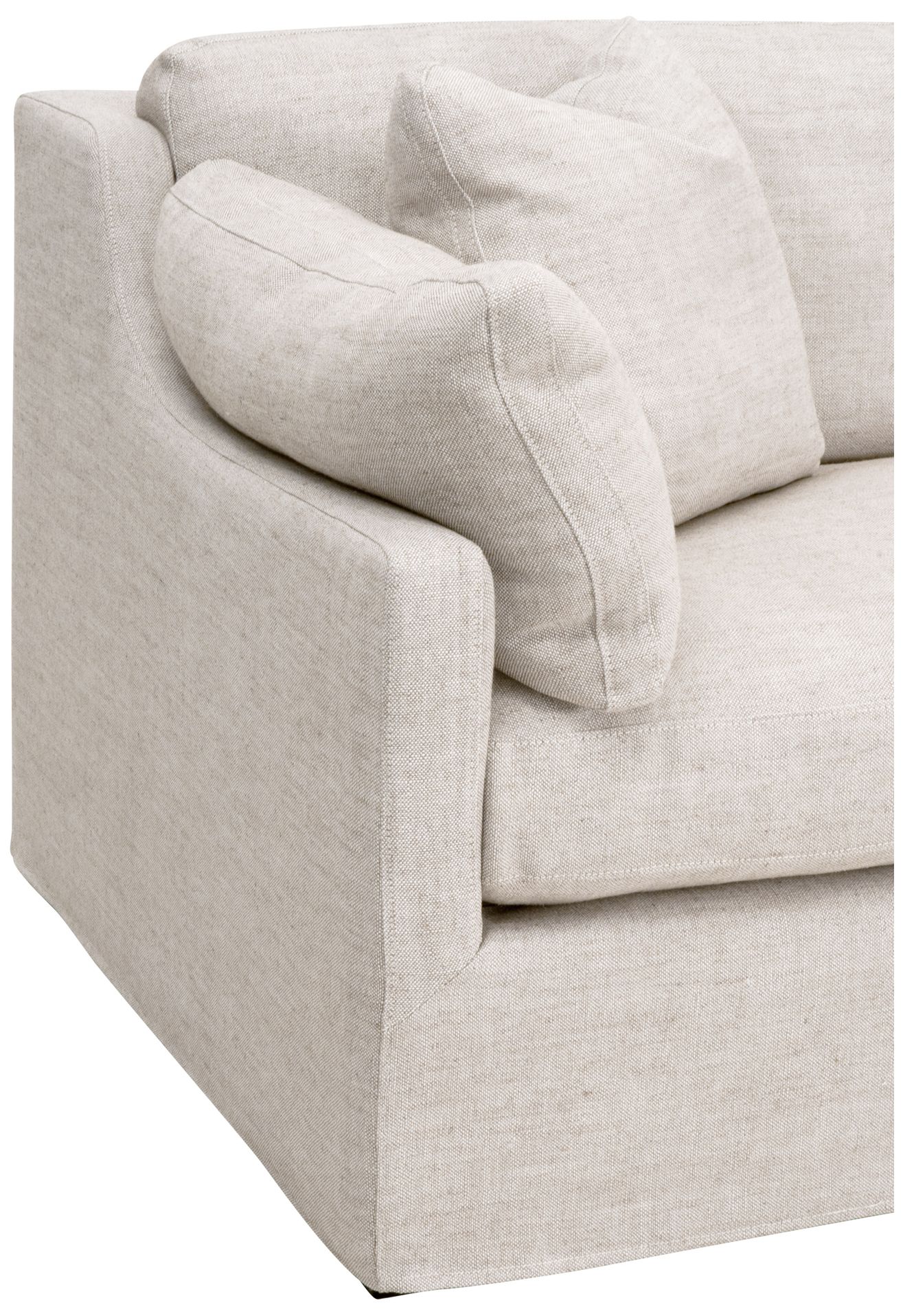 Image 3 Lena 95" Slope Arm Slipcover Sofa, Bisque, Espresso more views