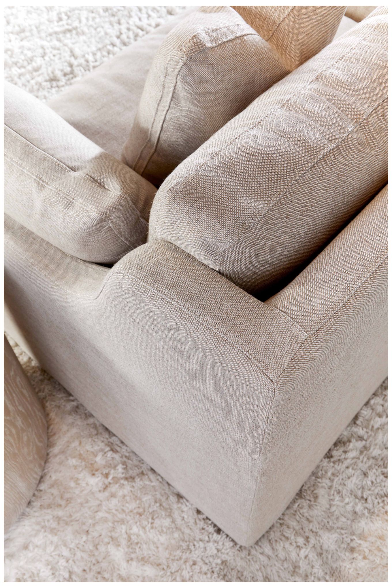 Image 5 Lena 95" Slope Arm Slipcover Sofa, Bisque, Espresso more views