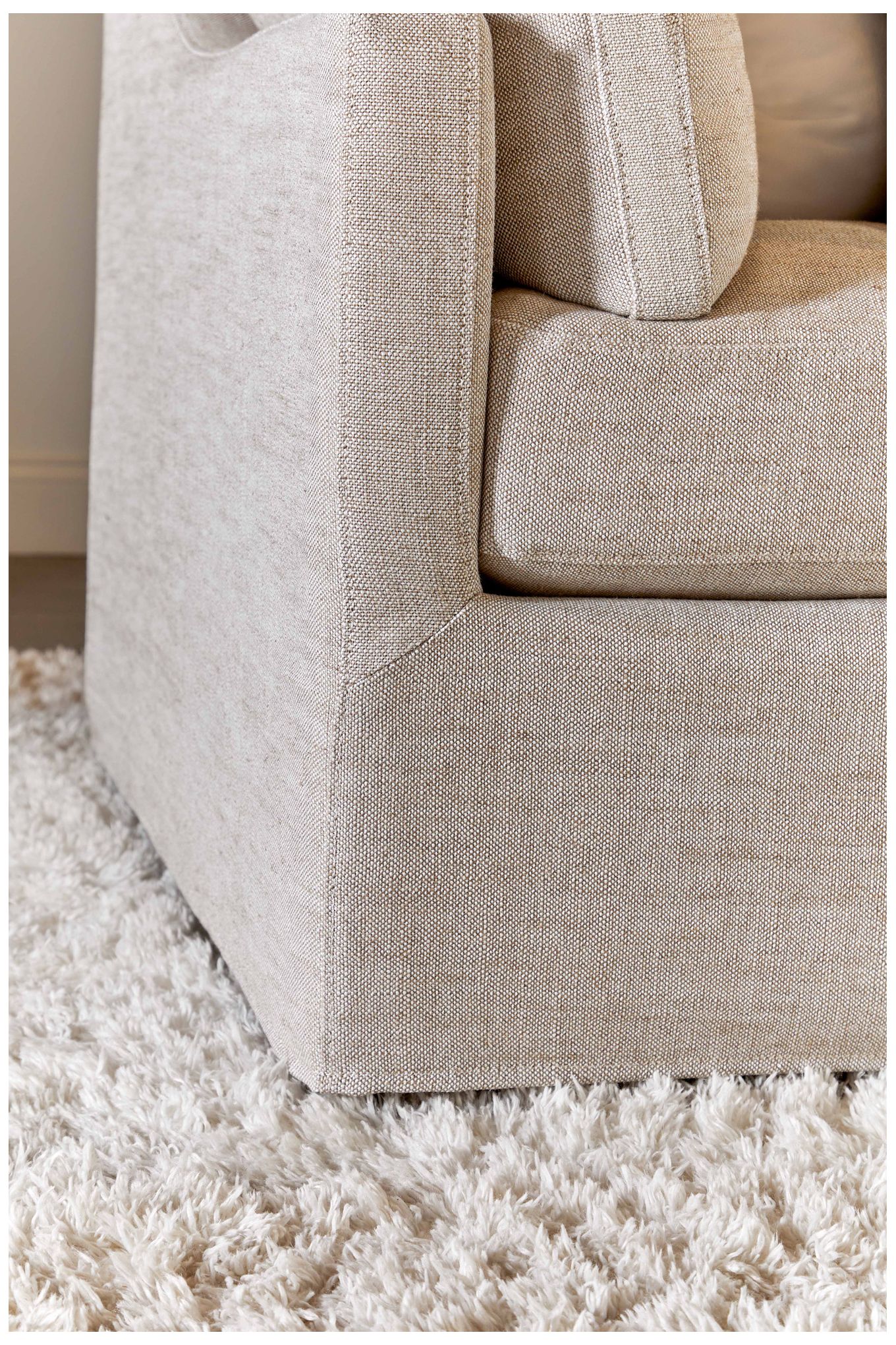 Image 6 Lena 95" Slope Arm Slipcover Sofa, Bisque, Espresso more views