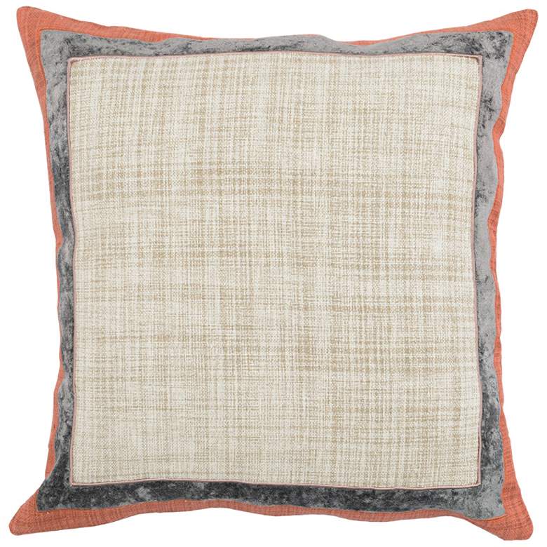 Image 1 Lena Gray and Orange 22" Square Decorative Pillow