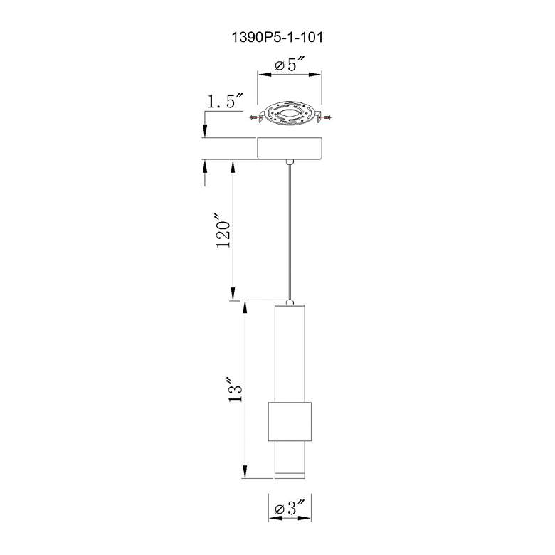 Image 5 Lena LED Integrated Mini Pendant With Black Finish more views