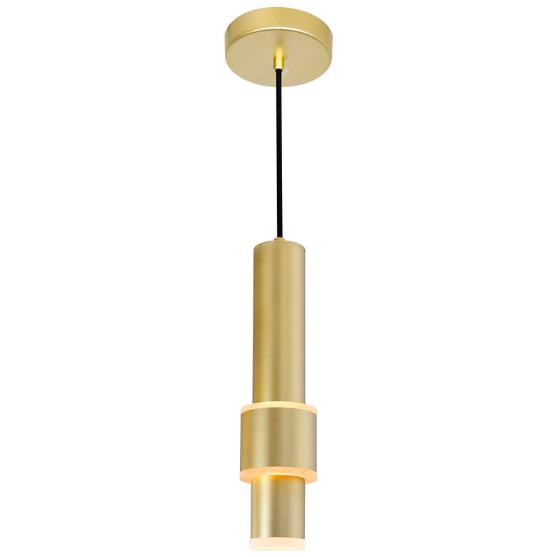 Image 1 Lena LED Integrated Mini Pendant With Satin Gold Finish