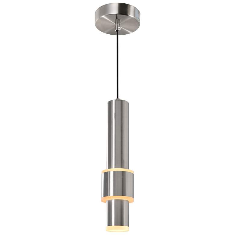 Image 1 Lena LED Integrated Mini Pendant With Satin Nickel Finish