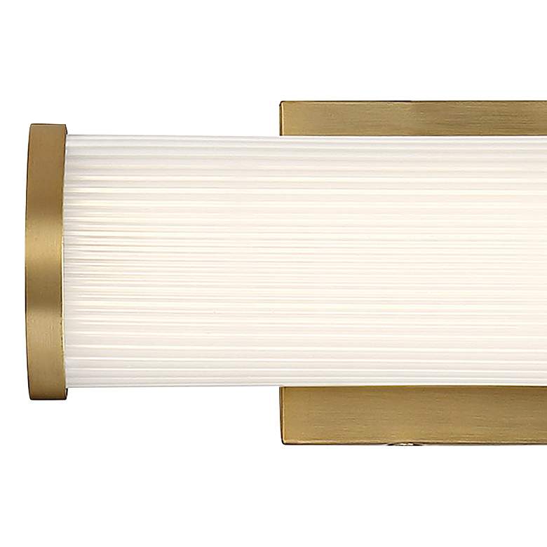 Image 2 Lena; LED Vanity; Brushed Brass with Striped Lens more views