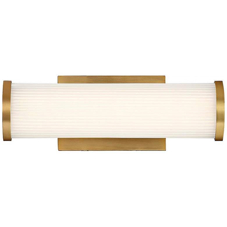 Image 4 Lena; LED Vanity; Brushed Brass with Striped Lens more views