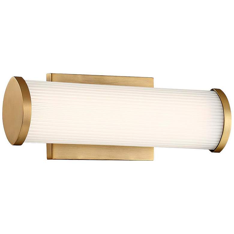 Image 5 Lena; LED Vanity; Brushed Brass with Striped Lens more views