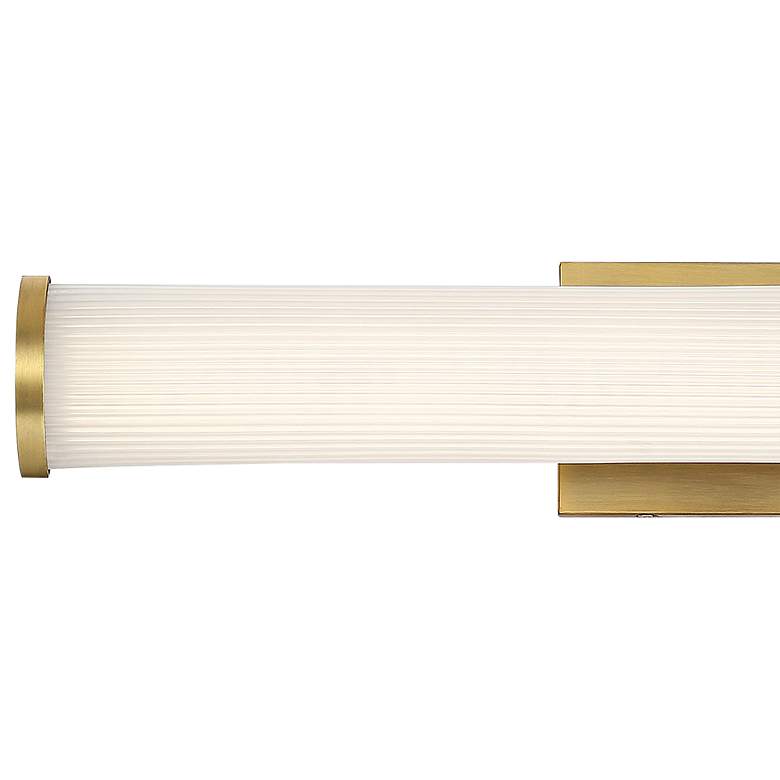 Image 4 Lena; LED Vanity; Brushed Brass with Striped Lens more views