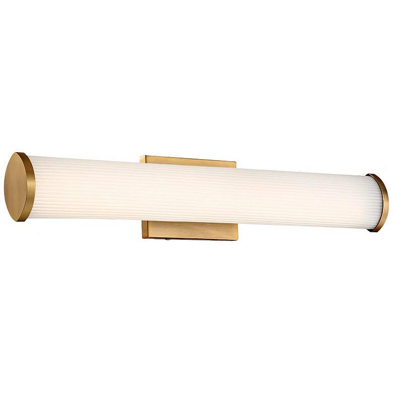 Image 6 Lena; LED Vanity; Brushed Brass with Striped Lens more views