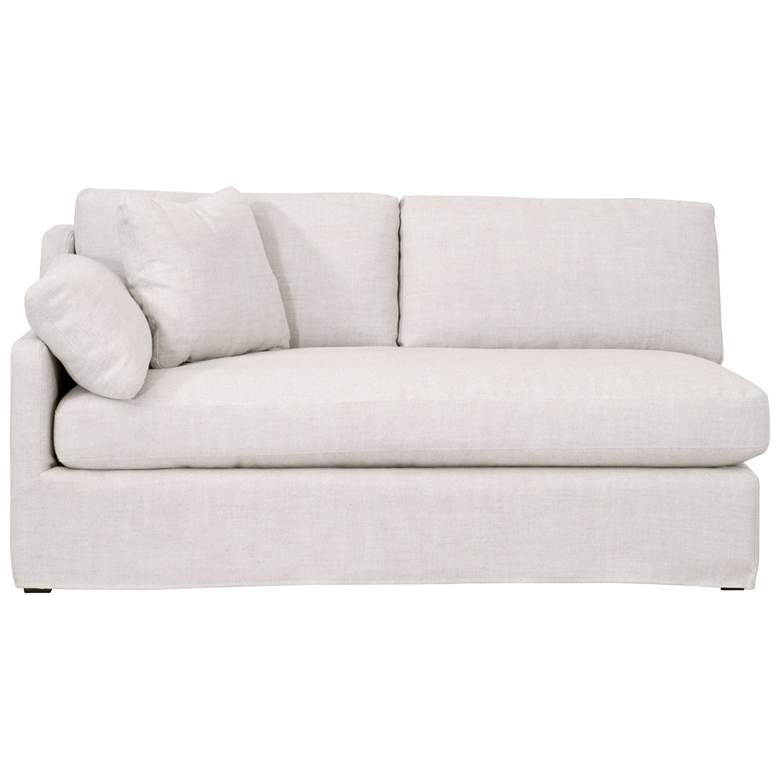 Image 1 Lena Modular Slipcover 2-Seat Left Slope Arm Sofa, Bisque, Espresso