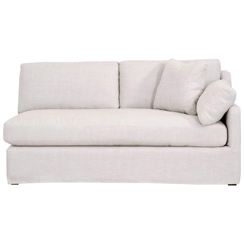 Image 1 Lena Modular Slipcover 2-Seat Right Slope Arm Sofa, Bisque, Espresso