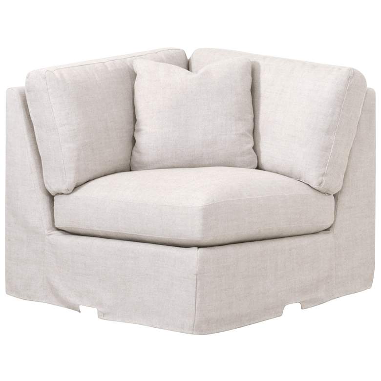 Image 1 Lena Modular Slipcover Corner Chair, Bisque, Espresso