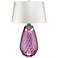 Lena Plum Art Glass Large Table Lamp with Off -White Shade