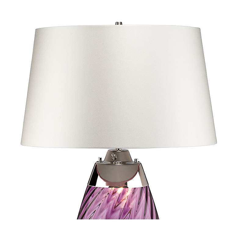 Image 3 Lena Plum Art Glass Large Table Lamp with Off -White Shade more views