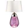 2_Lena Plum Art Glass Small Table Lamp with Off -White Shade