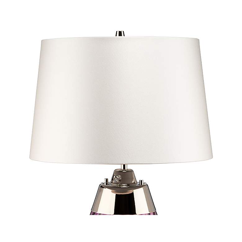 Image 3 Lena Plum Art Glass Small Table Lamp with Off -White Shade more views