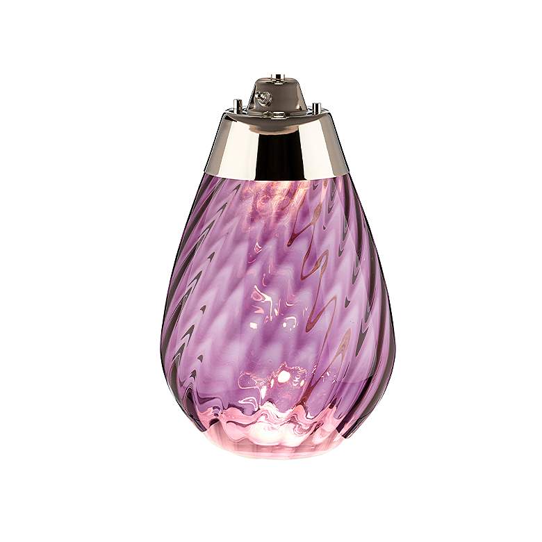 Image 4 Lena Plum Art Glass Small Table Lamp with Off -White Shade more views
