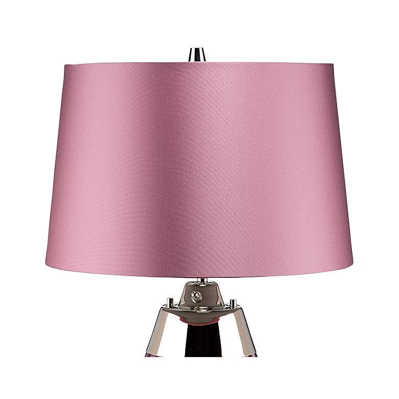 Image 3 Lena Plum Art Glass Small Table Lamp with Plum Satin Shade more views