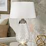 1_Lena Smoke Art Glass Large Table Lamp with Off -White Shade