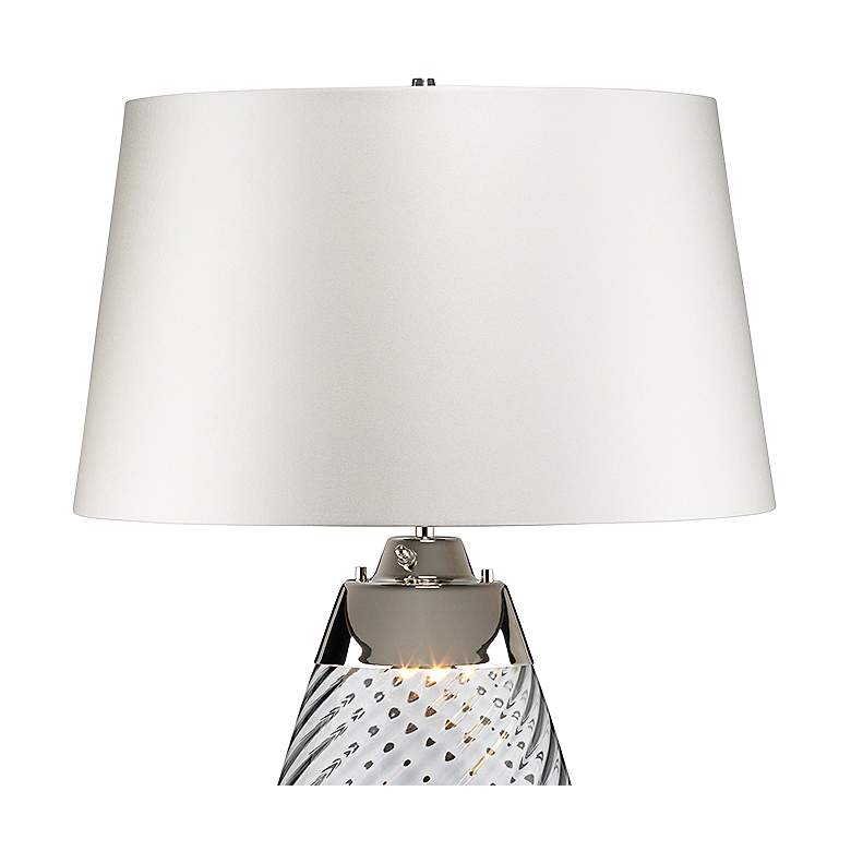 Image 3 Lena Smoke Art Glass Large Table Lamp with Off -White Shade more views